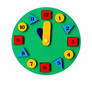 Clock-Time Teaching Round Wooden Board - PS156
