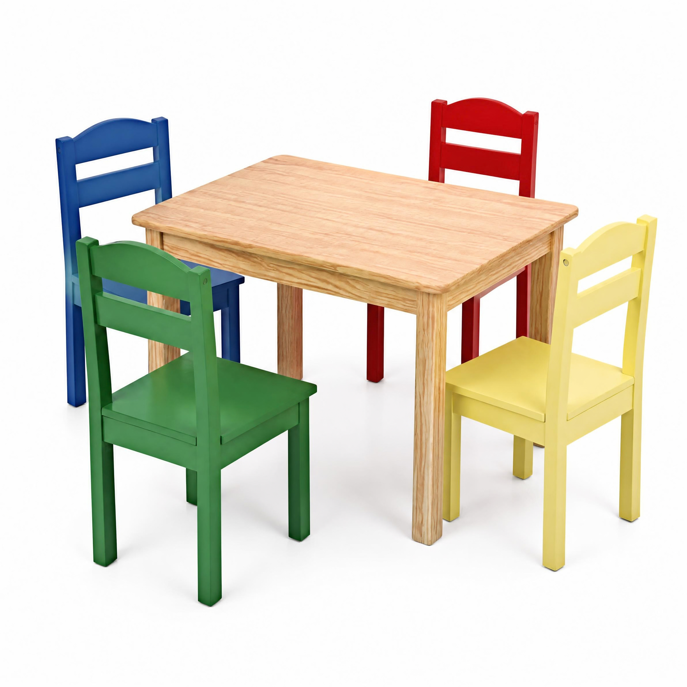 Giraffe Play Store - Kids Wooden Activity Table with Multi-Color Chairs