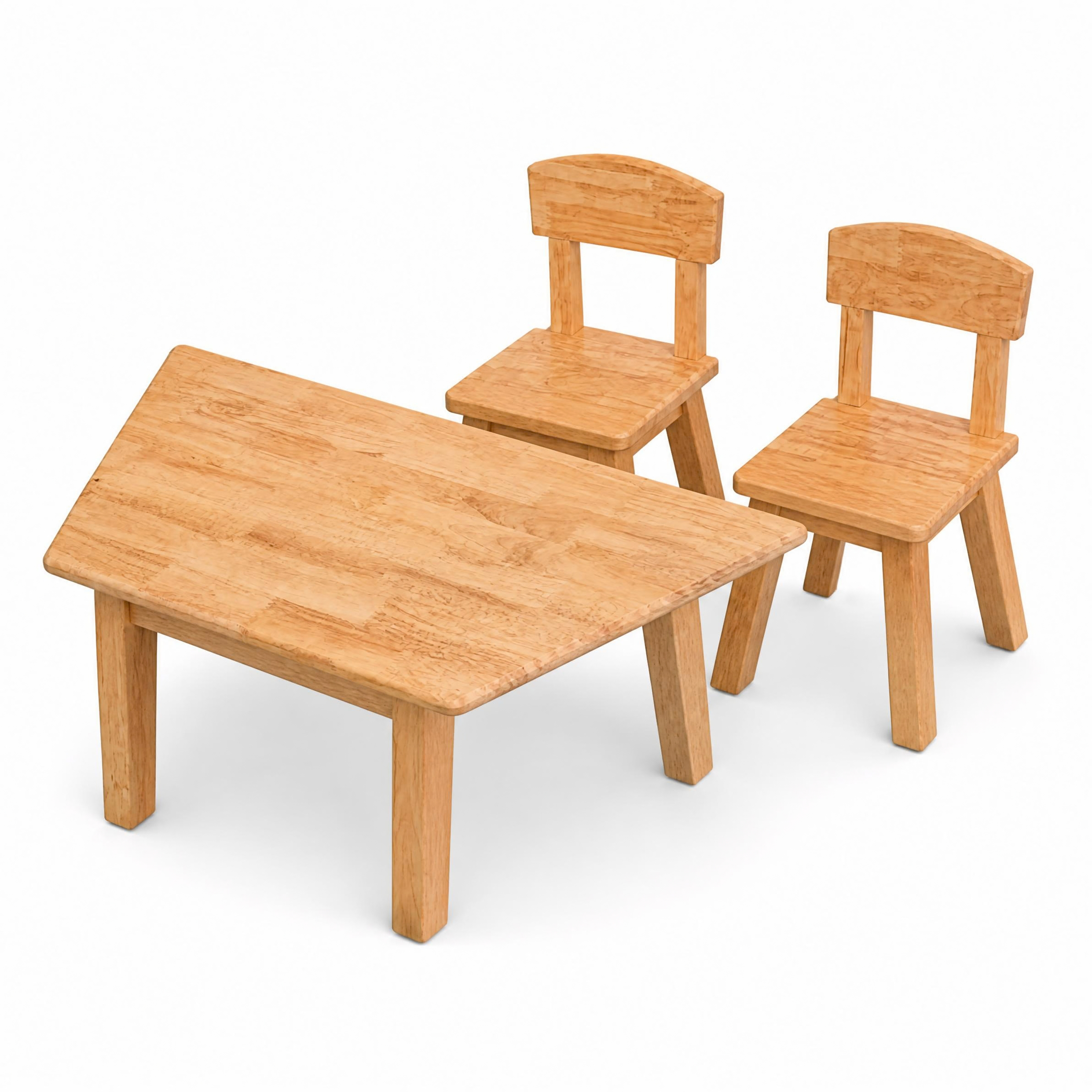 Kids Wooden Activity Table with 2 Chairs Set | Natural Wood Montessori Classroom Furniture