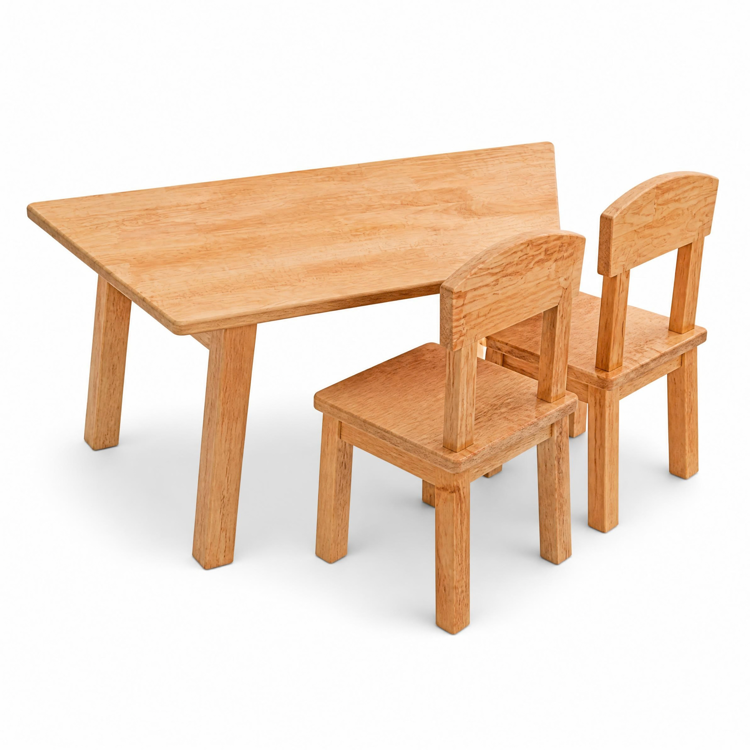 Kids Wooden Activity Table with 2 Chairs Set | Natural Wood Montessori Classroom Furniture - Image 2