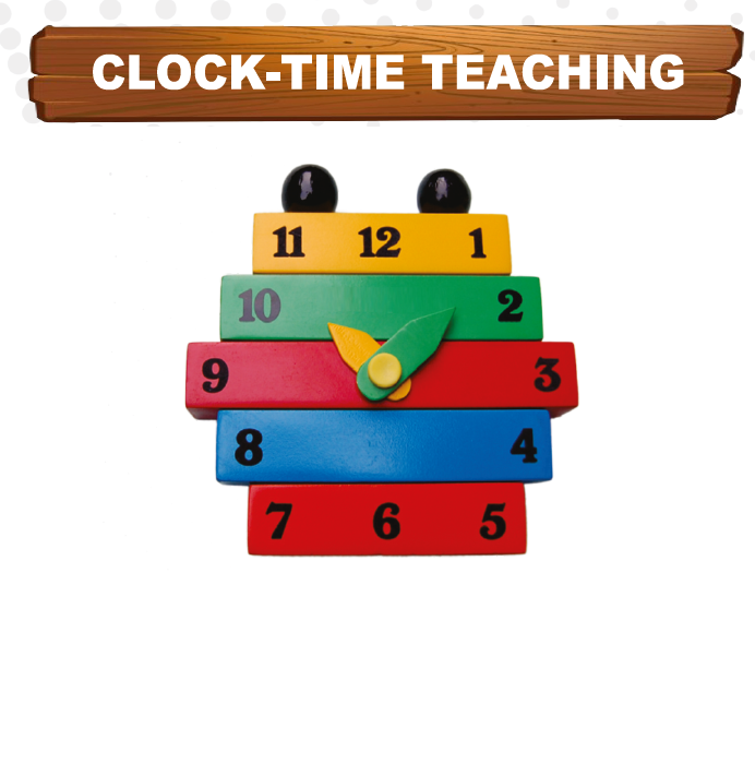 Wooden Block Clock Teaching Toy