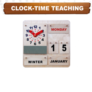 Wooden Calendar & Clock Teaching Board