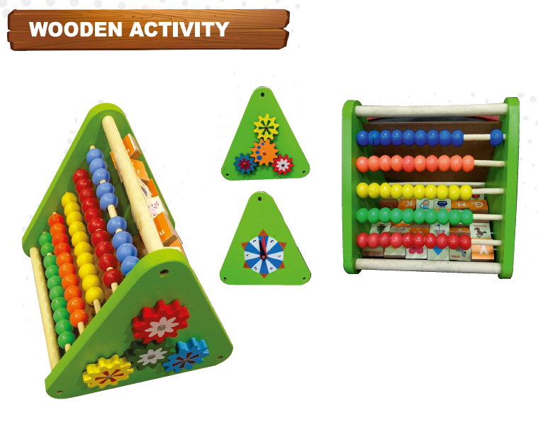 Wooden Triangular Multi-Activity Learning Center