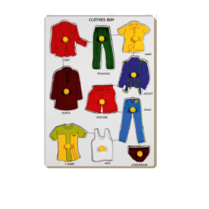 Clothes-Boy Knob Puzzle Tray
