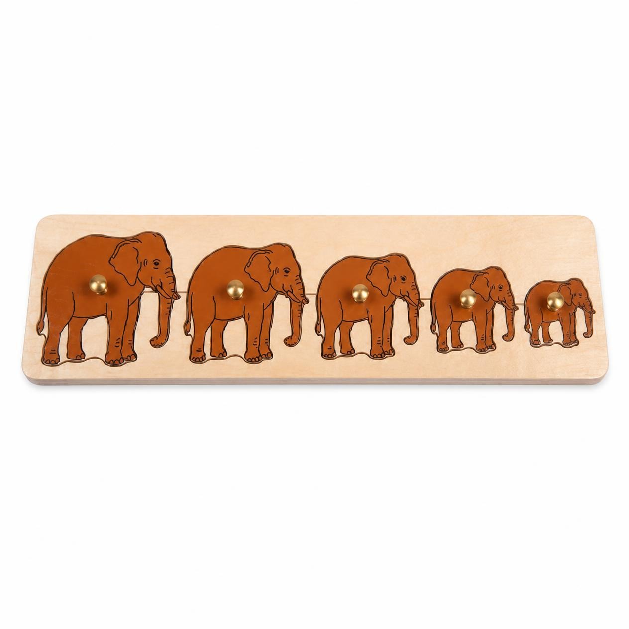 Size and Seriation Elephant Wooden Puzzle Board - PS100