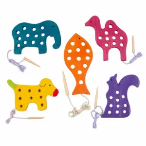 Wooden Animal Lacing Activity Set - PS172